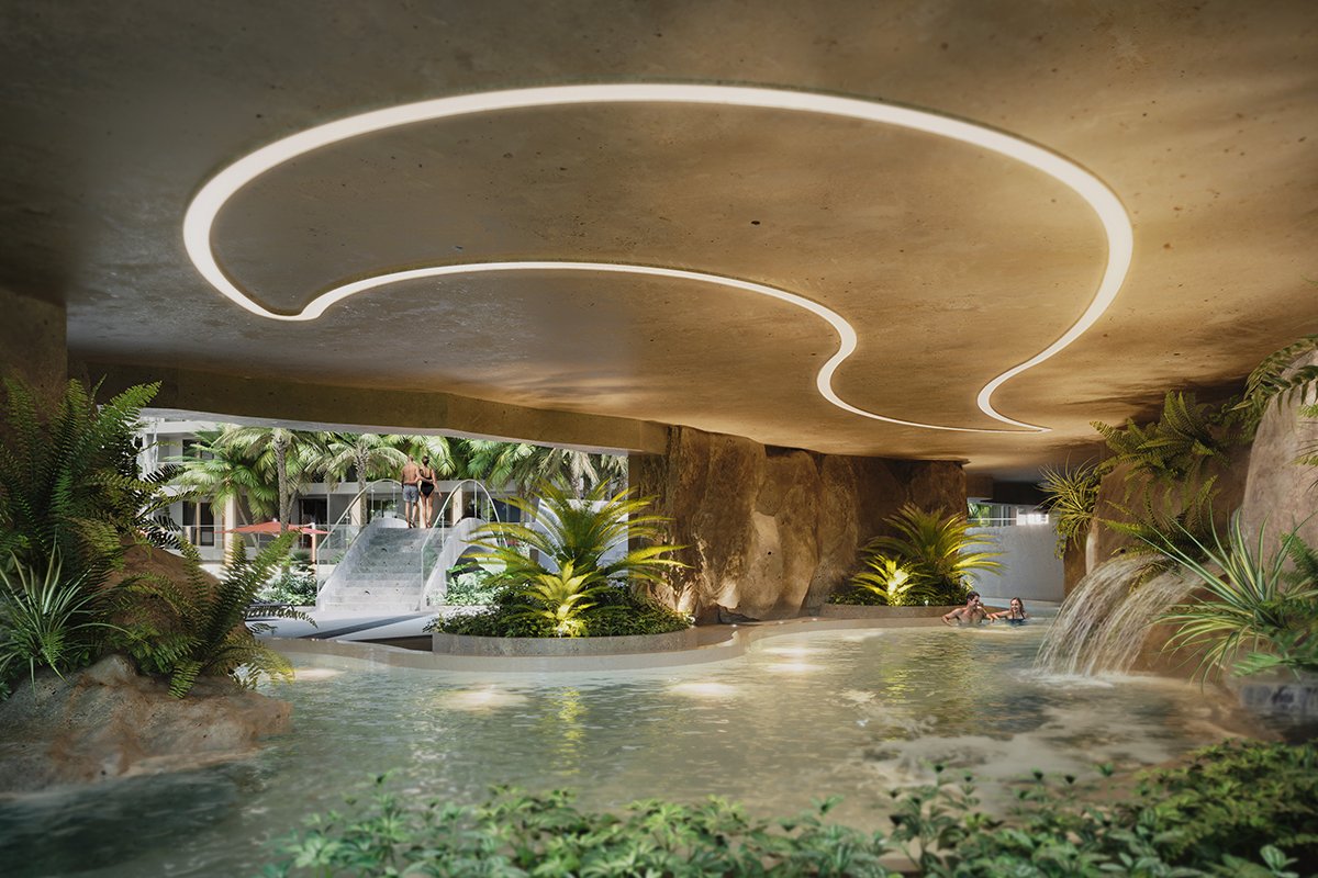 Grand Solaire Noble — ground-level grotto pool