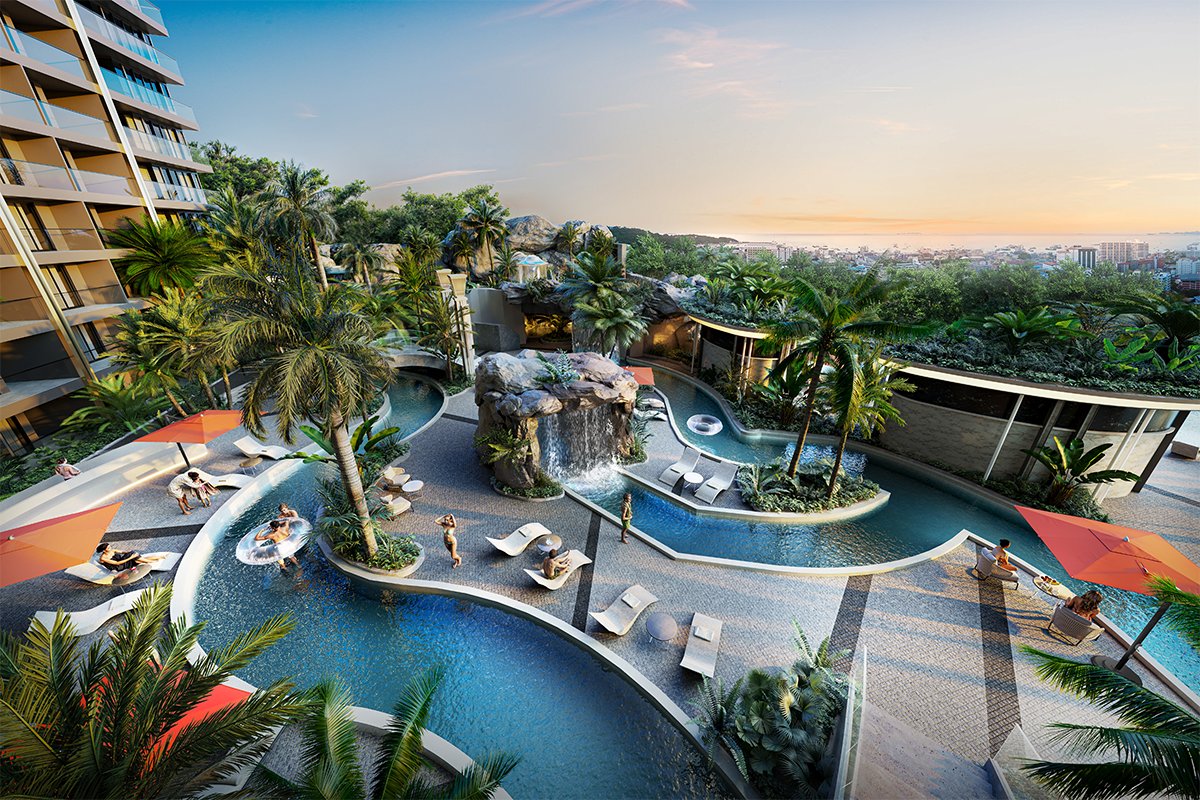 Grand Solaire Noble — tropical pool garden